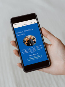 Eierund App Smartphone Bildschirm mit geöffneter App vom Modehaus Eierund