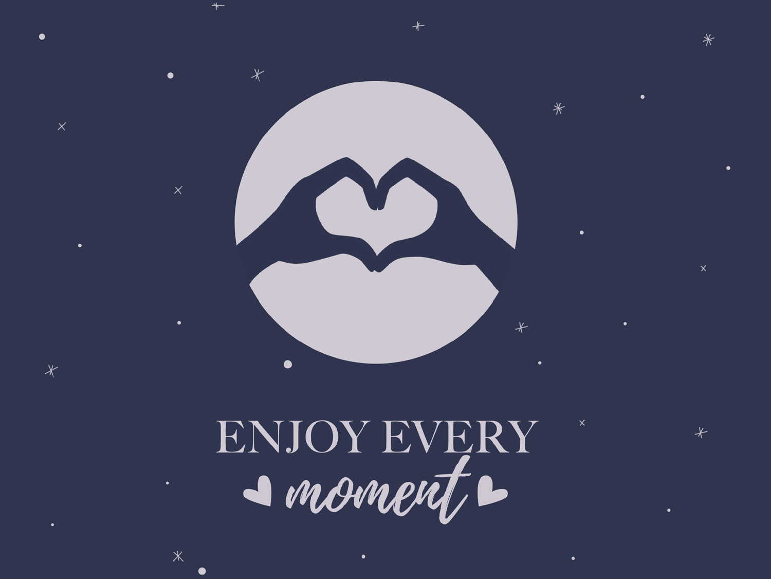 Weihnachtspostkarte mit dem Titel "Enjoy every moment"