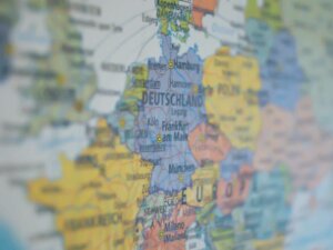 Landkarte von Europa, Fokus auf Deutschland